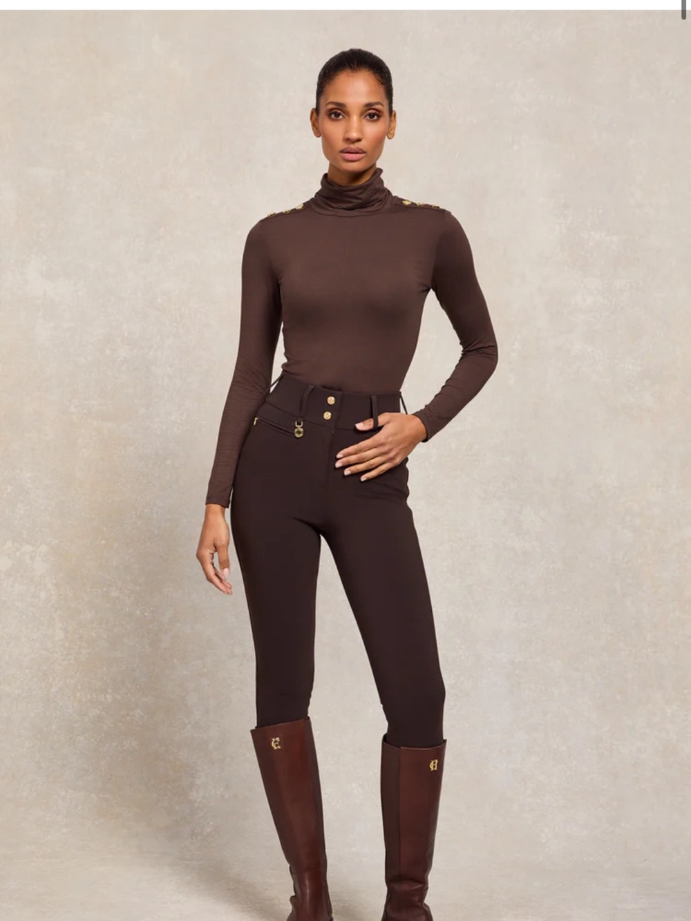 Holland Cooper - Chocolate Brown Fitted Contour Trouser
